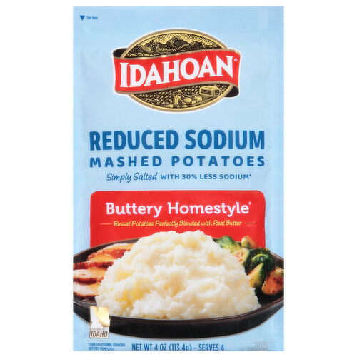 Idahoan Mashed Potatoes, Reduced Sodium, Buttery Homestyle