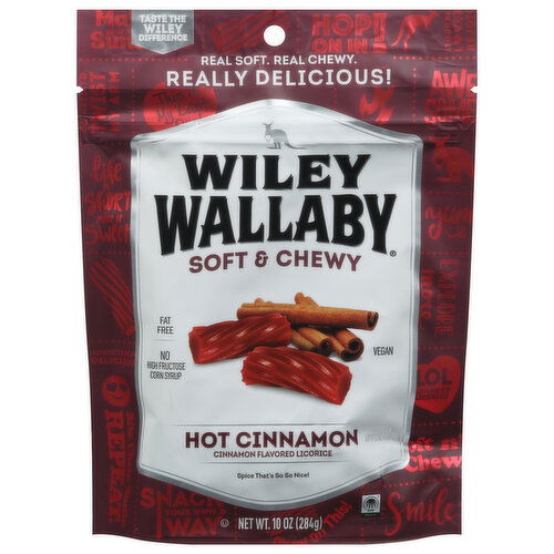 Wiley Wallaby Licorice, Hot Cinnamon, Soft & Chewy