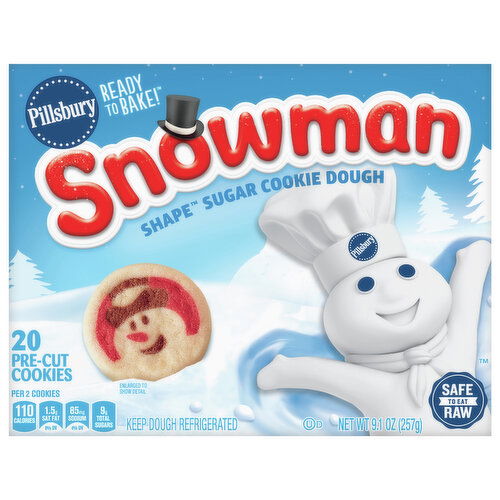 Pillsbury Snowman Shaped Sugar Cookie Dough