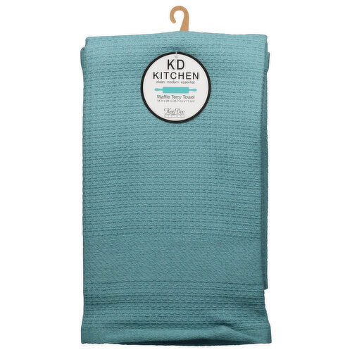 KD Kitchen Towel, Waffle Terry, Aqua Haze