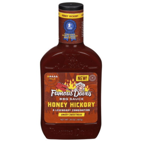 Famous Dave's BBQ Sauce, Honey Hickory, Smoky Sweetness, Mild