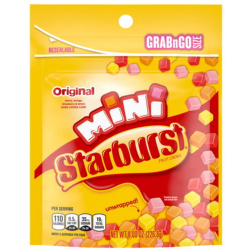 Starburst Fruit Chews, Original, Mini, Grab n Go Size