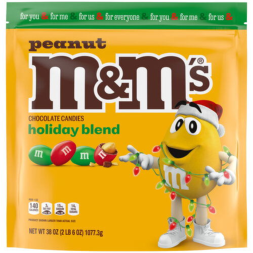 M&M'S M&M'S Christmas Gift Peanut Milk Chocolate Candy, 38 oz Bag