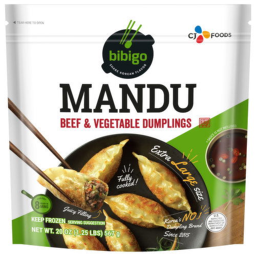 Bibigo Mandu, Beef & Vegetable, Extra Large Size