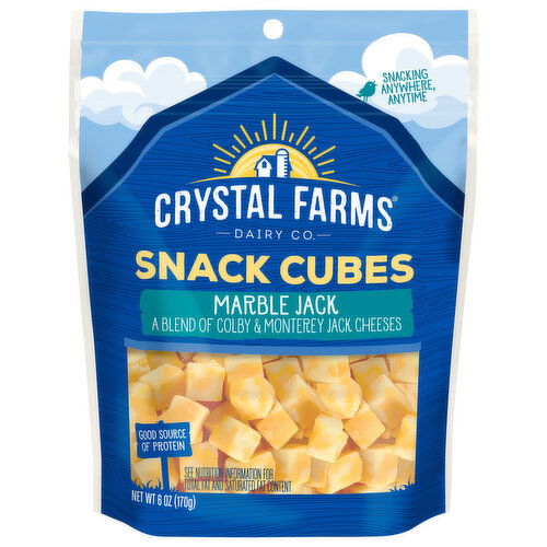 Crystal Farms Cheese, Marble Jack, Snack Cubes