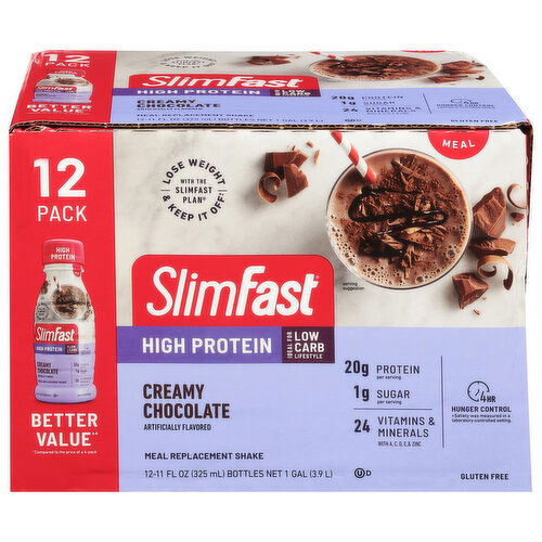 SlimFast High Protein Meal Replacement Shake, Creamy Chocolate