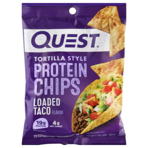 Quest Protein Chips, Loaded Taco Flavor, Tortilla Style