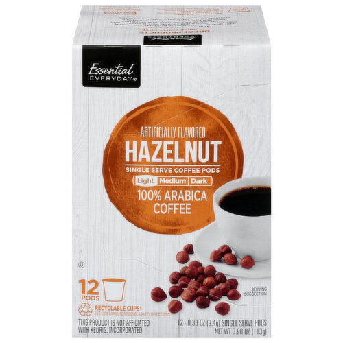 Essential Everyday Single Serve Pods 100% Arabica Light Hazelnut Coffee
