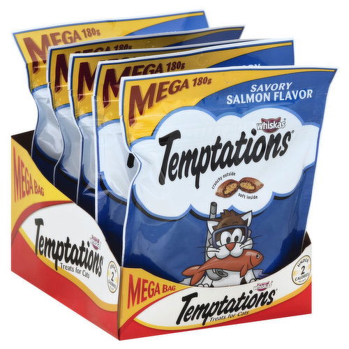 Temptations Treats for Cats, Savory Salmon Flavor, Mega Bag