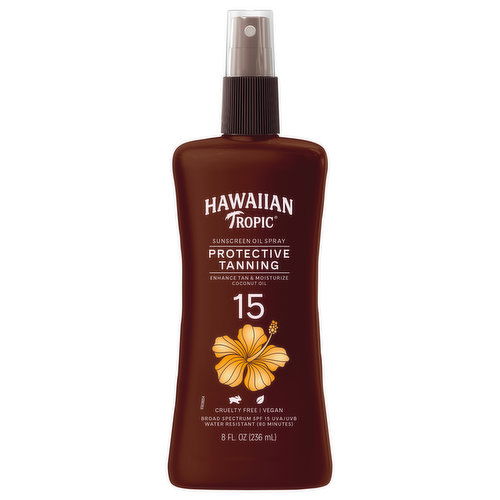 Hawaiian Tropic Sunscreen Oil Spray, Protective Tanning, Broad Spectrum SPF 15