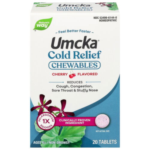 Nature's Way Tablets Chewables Umcka Cherry Flavored Cold Relief