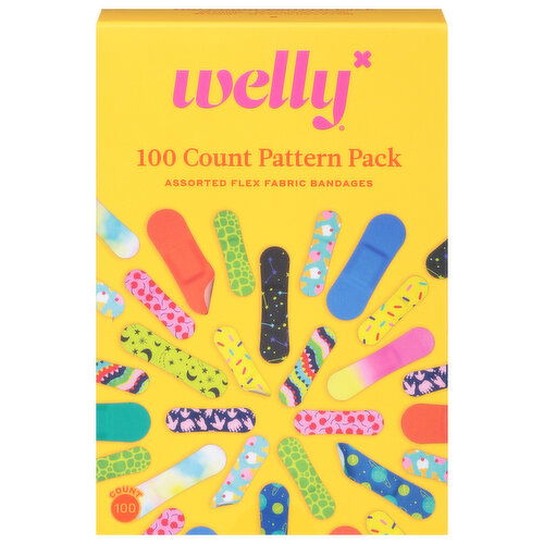 Welly Bandages, Assorted, Flex Fabric, Pattern Pack