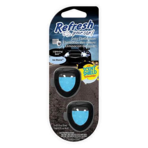 Refresh Your Car! Air Freshener, Odor Elimination, Lightning Bolt/Ice Storm