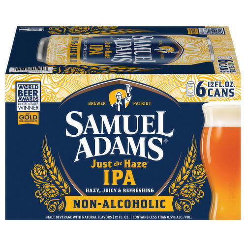 Samuel Adams Beer, IPA, Non-Alcoholic, Just the Haze