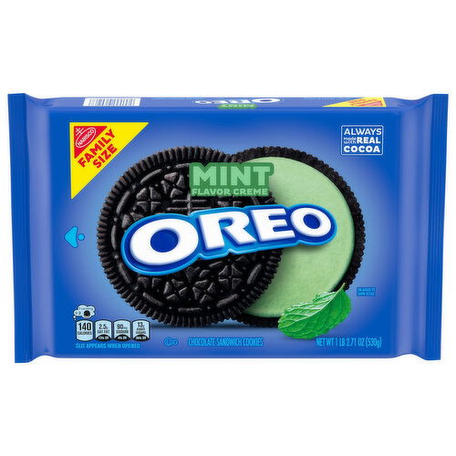 Oreo Chocolate Sandwich Cookies, Mint Flavor Creme, Family Size