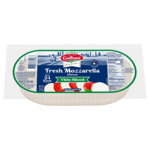 Galbani Sliced Cheese, Fresh Mozzarella, Thin