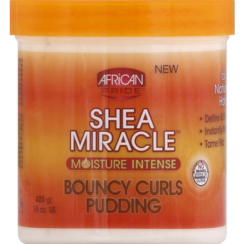African Pride Shea Miracle Bouncy Curls Pudding, Moisture Intense