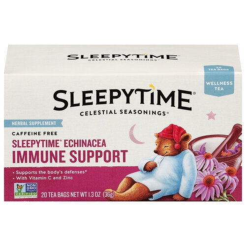 Celestial Seasonings Sleepytime Wellness Tea, Caffeine Free, Echinacea Immune Support, Tea Bags