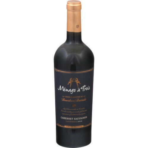 Menage a trois Cabernet Sauvignon, Bourbon Barrels, California, 2016