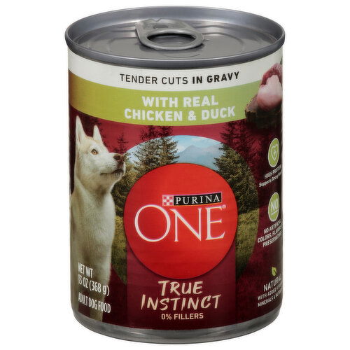 Purina One True Instinct Dog Food, Tender Cuts in Gravy, with Real Chicken & Duck, Adult