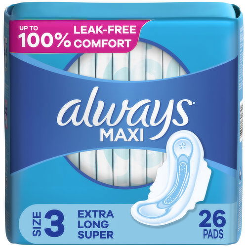 Always Maxi Maxi Pads with Wings, Size 3,