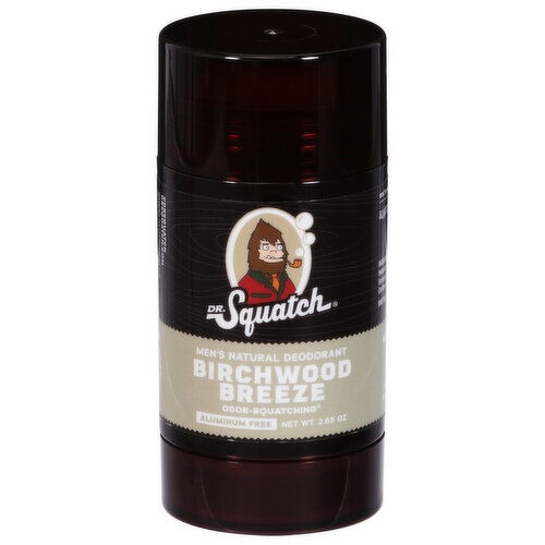 Dr. Squatch Deodorant, Natural, Birchwood Breeze, Men's