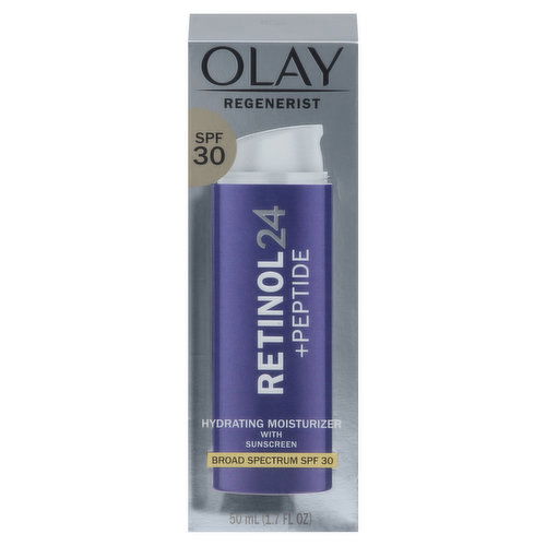 Olay Regenerist Hydrating Moisturizer, Retinol 24 + Peptide, Broad Spectrum SPF 30