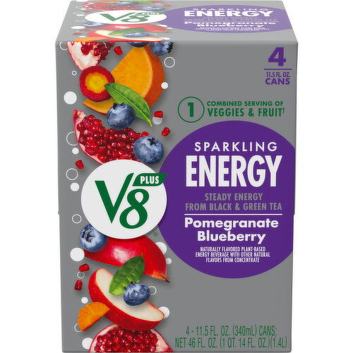 V8® +Energy® Sparkling Pomegranate Blueberry Juice Energy Drink
