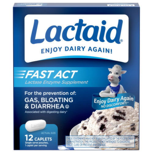 Lactaid Fast Act Lactase Enzyme Supplement, Caplets