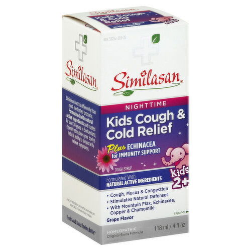 Similasan Cough & Cold Relief, Kids, Nighttime, Cough Syrup, Grape Flavor