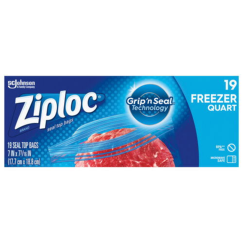 Ziploc Seal Top Bags, Freezer, Quart