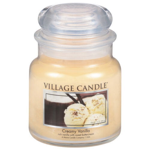 Village Candle Candle, Creamy Vanilla, Premium Jar