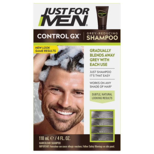 Just For Men Control GX Haircolour Shampoo, Grey Reducing