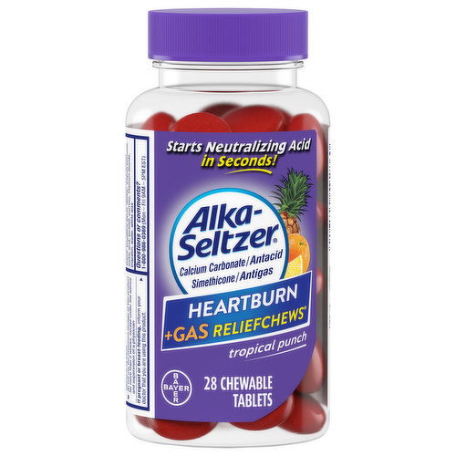 Alka-Seltzer Antacid, Tropical Punch, Chewable Tablets