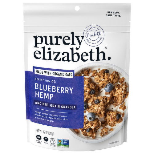 Purely Elizabeth Ancient Grain Granola, Blueberry Hemp