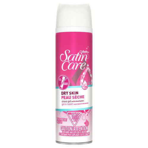 Gillette Satin Care Dry Skin Shave Gel, Shaving Cream for Women, with Shea Butter