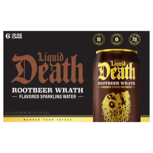 Liquid Death Flavored Sparkling Water, Rootbeer Wrath