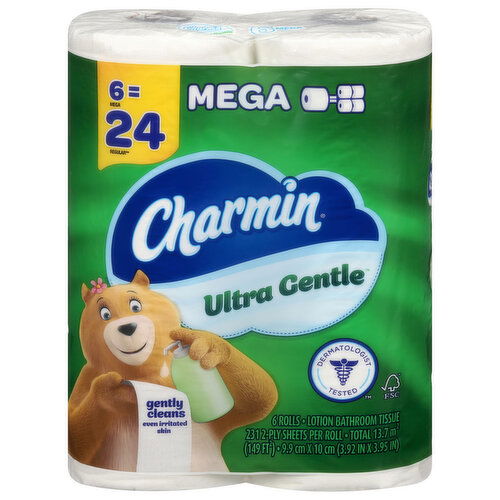 Charmin Lotion Bathroom Tissue, Ultra Gentle, 2-Ply, Mega