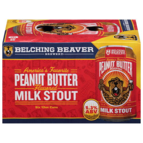 Belching Beaver Brewery Beer, Milk Stout, Peanut Butter Flavored