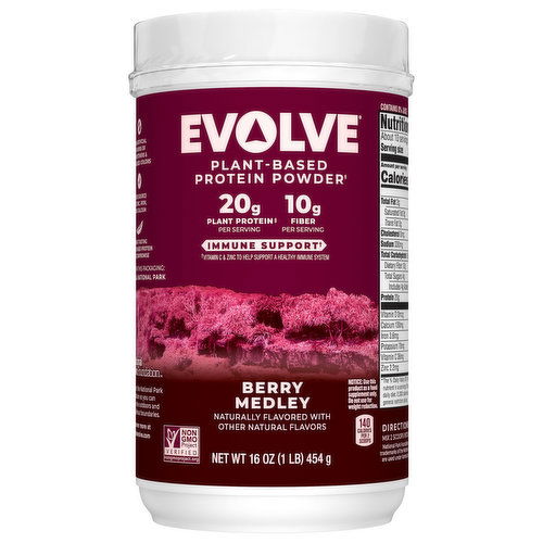 Evolve Protein Powder, Plant-Based, Berry Medley