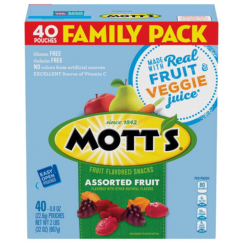 Mott's Fruit Flavored Snacks, Assorted Fruit, Family Size