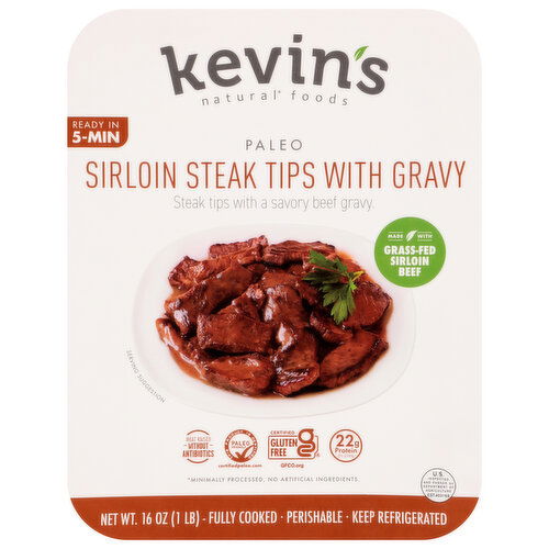Kevin's Natural Foods Paleo Sirloin Steak Tips with Gravy