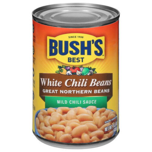 Bush's Best Great Northern Beans, Mild Chili Sauce, White Chili Beans