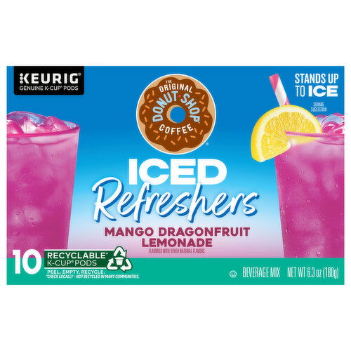 The Original Donut Shop Iced Refreshers Mango Dragonfruit Lemonade Beverage Mix