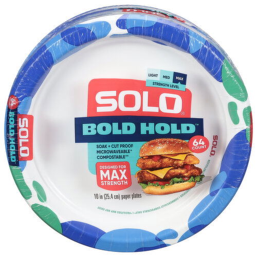 Solo Bold Hold Paper Plates, Max Strength
