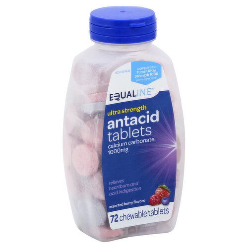 Equaline Antacid, Ultra Strength, 1000 mg, Chewable Tablets, Assorted Berry Flavors