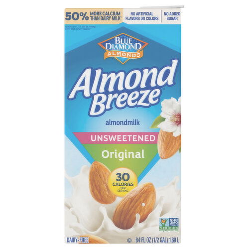 Blue Diamond Almonds Almond Breeze Almondmilk, Original, Unsweetened