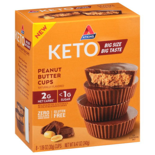 Atkins Peanut Butter Cups, Keto, Big Size