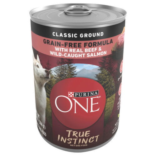 Purina One Classic Ground Grain-Free Formula True Instinct Wet Adult with Real Beef & Wild-Caught Salmon Dog Food