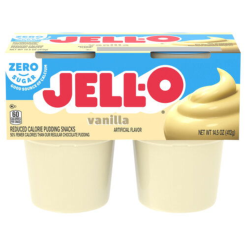 Jell-O Zero Sugar Vanilla Pudding Snack Cups